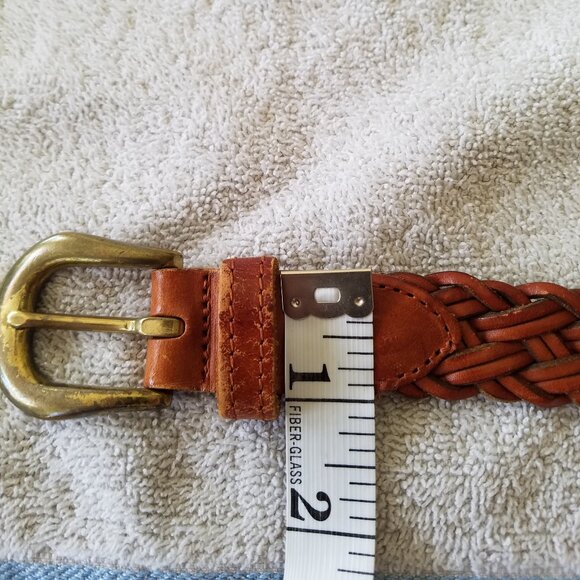 LIZ CLAIBOURNE COLLECTIVES BROWN BRAIDED BELT GENUINE LEATHER M/M - Picture 4 of 5